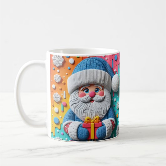 Mug AD 017 - Graphique numérique de Noël Père Noël 3d (Gauche)