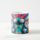 Mug AD 017 - Noël graphique numérique Santa Claus 3d (Centre)