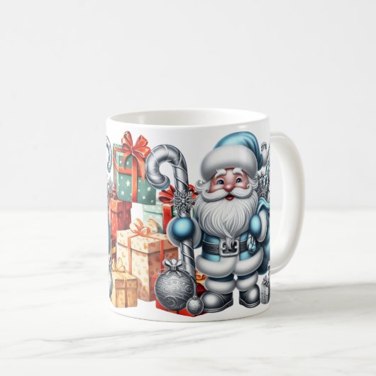 Mug AD 021 - Noël graphique numérique Santa Claus 3d (Devant droit)