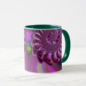 Mug ADA ~ Zany 3D Fractal ~ Rose violet vert (Devant droit)