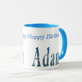 Mug Adam Nom Fabriqué Avec Une Image De Plage (Devant droit)