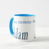 Mug Adam Nom Fabriqué Avec Une Image De Plage (Devant gauche)