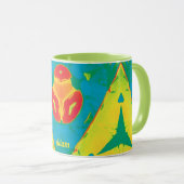 Mug ADAM ~ Zany 3D ~ Jaune Rouge Vert Bleu (Devant droit)
