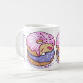 Mug Add your photo and name cute donuts purple (Devant gauche)
