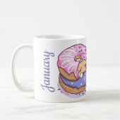 Mug Add your photo and name cute donuts purple (Gauche)