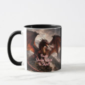 Mug Add Your Text - Red Winged Fire Dragon with Smoke (Gauche)