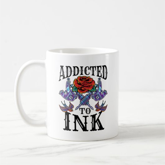 Mug Addicité à l'encre tatoué amoureux de tatouage (Gauche)
