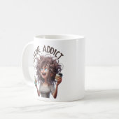 Mug Addict à la caféine - Crazy Caffeine Lady (Devant gauche)