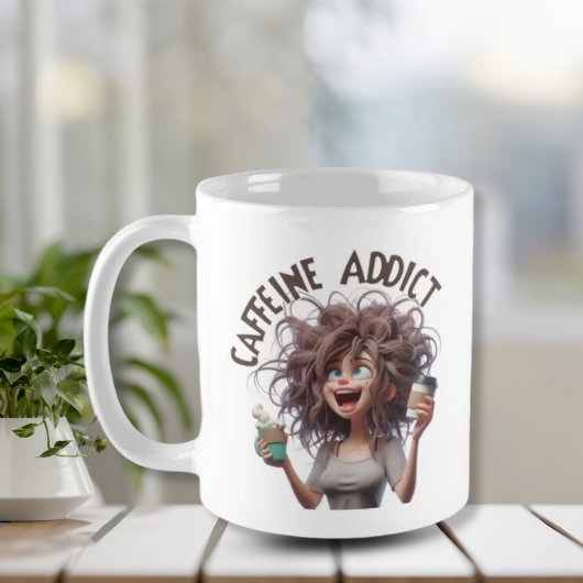 Mug Addict à la caféine - Crazy Caffeine Lady