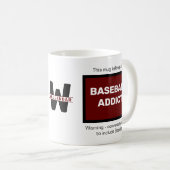 Mug Addict Baseball Ajouter Votre Nom Monogramme Initi (Devant droit)