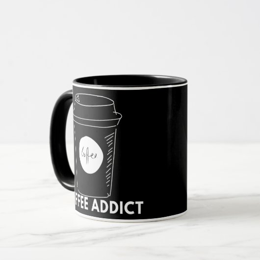 Mug Addict Café Cappuccino Espresso Latte Drinker (Devant gauche)