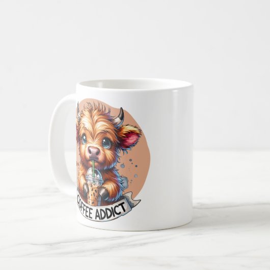 Mug Addict de café de corbeau (Devant gauche)