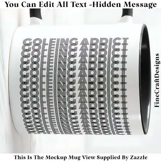 Mug Addict de golf Message caché Amusant nouveauté 111