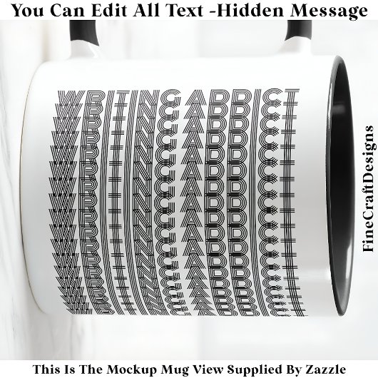 Mug Addict écriture Message caché Amusant nouveauté 11