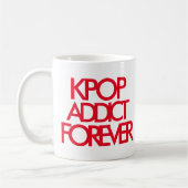 Mug Addict Kpop Forever | Music Fan Cadeau rouge (Gauche)