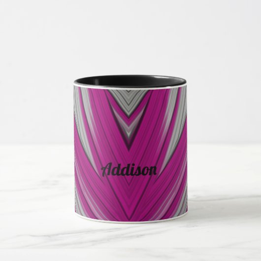 Mug ADDISON ~ Zany 3D ~ rose et gris (Centre)