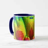 Mug ADELE ~ 3D Fractal ~ rose, jaune rouge et bleu (Devant gauche)