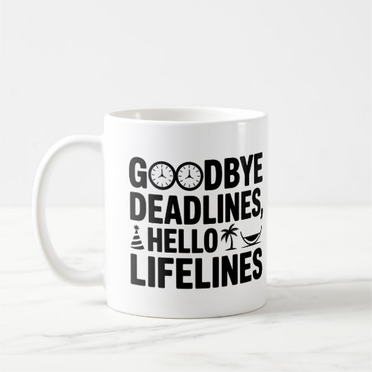 Mug Adieu Délais Bonjour Boug Lifelines - Retraite (Gauche)