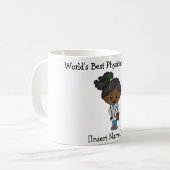 Mug Adjointe en médecine féminine mignonne - Noir / Af (Devant gauche)