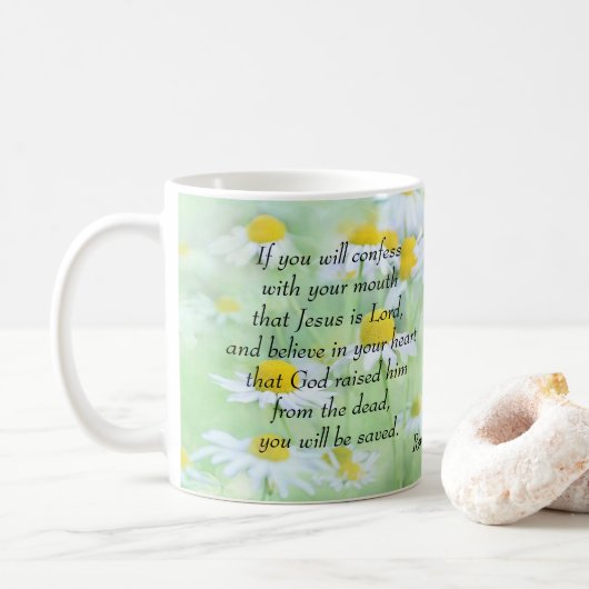 Mug Admettez que Jésus est seigneur - 10:9 de Romains (Avec donut)