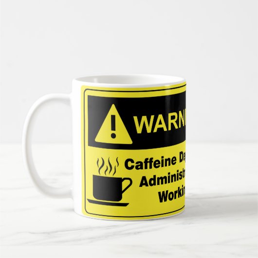 Mug Administrateur d'avertissement de caféine (Gauche)