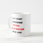 Mug administrateur système, génial (Devant gauche)