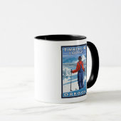 Mug Admirant Skier - Timberline Lodge, Oregon (Devant droit)