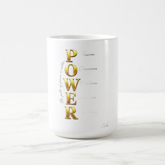 Mug ADOM Premium Inspirational "POWER" Graphique pour (Centre)