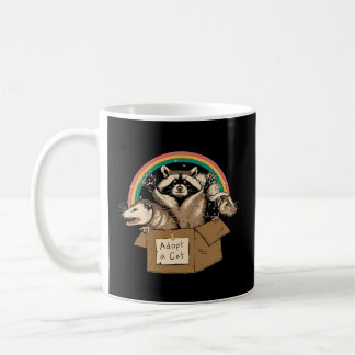 Mug Adopter Chats Interdits Dans Box Raccoon Skunks Po