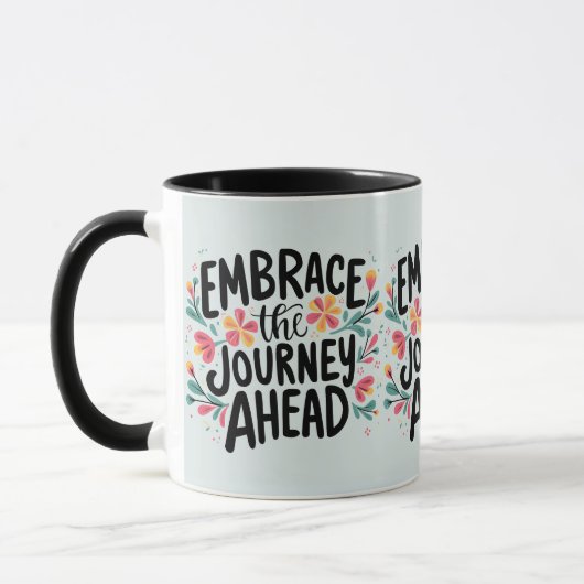 Mug Adopter le voyage à venir Typographie florale boho (Gauche)