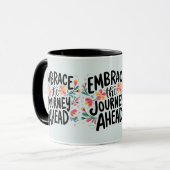 Mug Adopter le voyage à venir Typographie florale boho (Devant gauche)