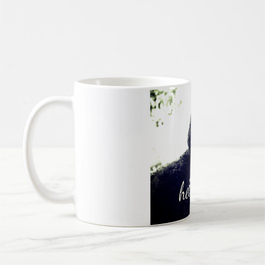 Mug ©Adorable Aimant Ami/Black Poodle Chiot Bonjour (Gauche)