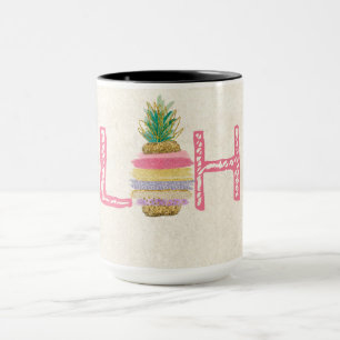 Mug Adorable Aloha Hawaïen Rayé Ananas