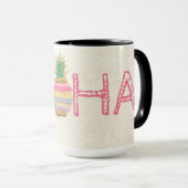 Mug Adorable Aloha Hawaïen Rayé Ananas (Devant droit)