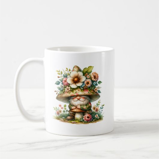 Mug Adorable Aquarelle Jardin Gnome (Gauche)
