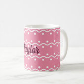 Mug Adorable Art rose et blanc (Devant droit)