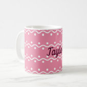 Mug Adorable Art rose et blanc (Devant gauche)