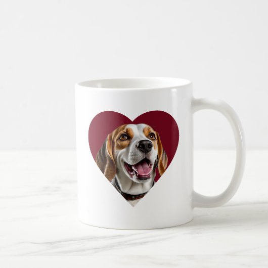 Mug Adorable Beagle in Heart Shape Design (Droite)