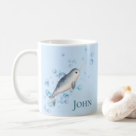 Mug adorable bébé Narwhal océan Bubbles (Avec donut)