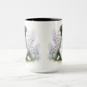 MUG ADORABLE BLACK BLANC BORDER COLLIE PUPPING CHIEN (Centre)