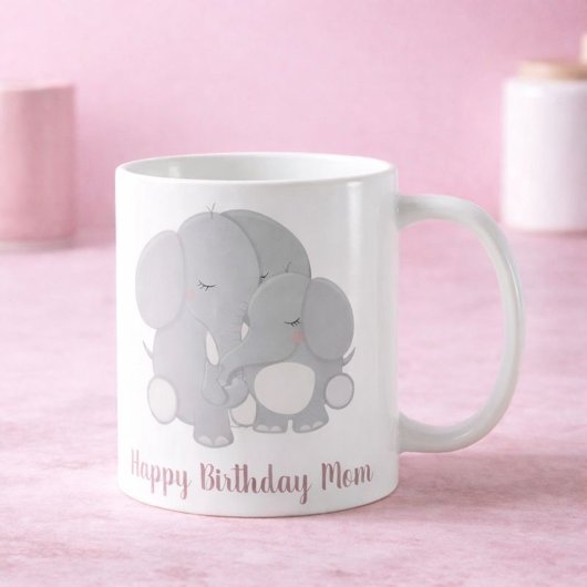 Mug Adorable bouddles d'éléphants, joyeux maman d'anni