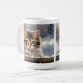 Mug Adorable Calico Chat dans la neige (Devant gauche)