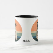 Mug Adorable Carlin Chien Retro Sunset (Centre)