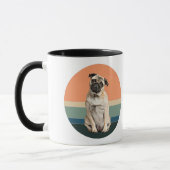 Mug Adorable Carlin Chien Retro Sunset (Gauche)