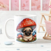 Mug Adorable Carlin chiot sous parapluie champignon