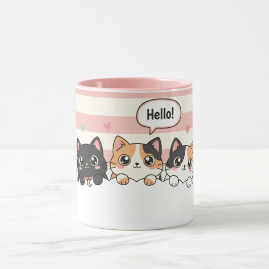 Mug Adorable Cartoon Cat Coffee Cup (Centre)
