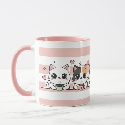 Mug Adorable Cartoon Cat Coffee Lovers Cup (Gauche)