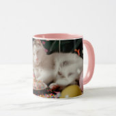 Mug Adorable Chat Anniversaire Design de fête (Devant droit)