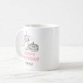 Mug Adorable Chat dans un Casquette d'anniversaire (Devant gauche)