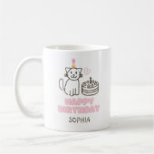 Mug Adorable Chat dans un Casquette d'anniversaire (Gauche)
